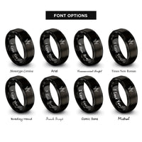 font options for inside engraving on black multitool rings