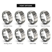 font options for inside engraving on gray multitool rings