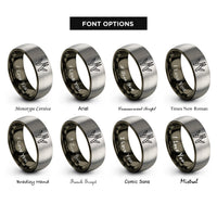 font options for inside engraving on gunmetal & grey multitool rings