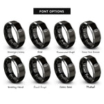 font options for inside engraving on black & grey munter hitch rings