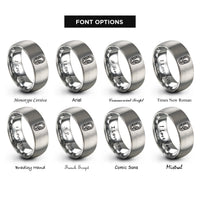 font options for inside engraving on silver munter hitch rings