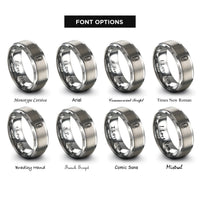 font options for inside engraving on silver munter hitch rings