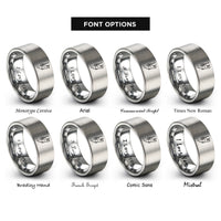 font options for inside engraving on grey muscle up rings rings