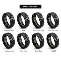 font options for inside engraving on black music clef rings