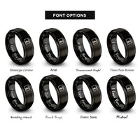 font options for inside engraving on black music clef rings