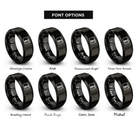 font options for inside engraving on black music clef rings