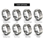 font options for inside engraving on grey music clef rings