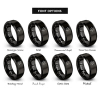font options for inside engraving on black music note rings