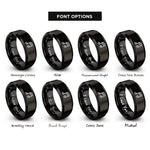 font options for inside engraving on black music notes rings