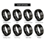 font options for inside engraving on black music notes rings