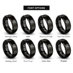 font options for inside engraving on black music notes rings