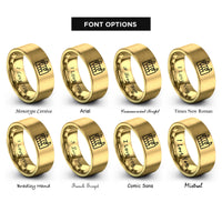 font options for inside engraving on gold music notes rings