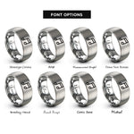 font options for inside engraving on silver music notes rings