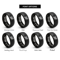 font options for inside engraving on black music staff rings