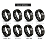 font options for inside engraving on black music staff rings