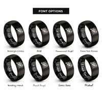 font options for inside engraving on black music staff rings