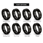 font options for inside engraving on black music staff rings