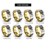 font options for inside engraving on gold & grey music staff rings