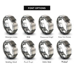 font options for inside engraving on silver music staff rings