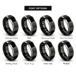 font options for inside engraving on black & gray music stand rings
