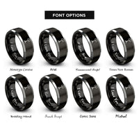 font options for inside engraving on black & gray music stand rings