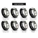 font options for inside engraving on black & grey music stand rings