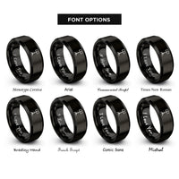 font options for inside engraving on black music stand rings