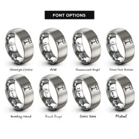 font options for inside engraving on silver music stand rings
