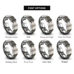 font options for inside engraving on silver music stand rings