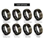 font options for inside engraving on gunmetal & black music stand rings