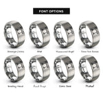font options for inside engraving on silver music stands rings