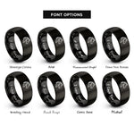 font options for inside engraving on black mustang rings