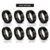 font options for inside engraving on black mustang rings