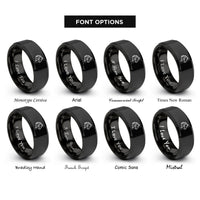 font options for inside engraving on black mustang rings
