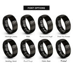 font options for inside engraving on black mustard bottle rings