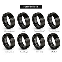font options for inside engraving on black mustard bottle rings