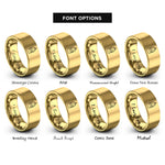 font options for inside engraving on gold mustard bottle rings