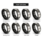 font options for inside engraving on black & gray nail rings