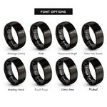 font options for inside engraving on black nail rings