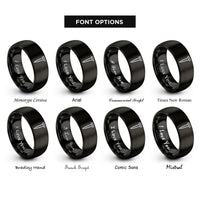 font options for inside engraving on black nail rings