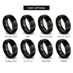 font options for inside engraving on black nail rings