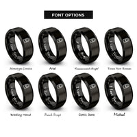 font options for inside engraving on black nail rings