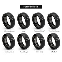 font options for inside engraving on black nail rings