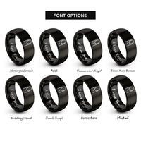 font options for inside engraving on black nail rings