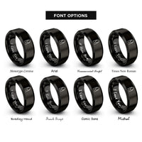 font options for inside engraving on black nail rings