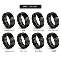 font options for inside engraving on black nail rings