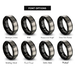 font options for inside engraving on black & grey nail clippers rings