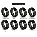 font options for inside engraving on black nail clippers rings
