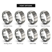 font options for inside engraving on grey nail clippers rings