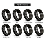 font options for inside engraving on black nail file rings